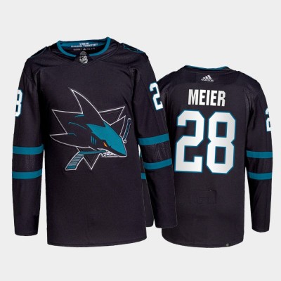 Adidas San Jose Sharks #28 Timo Meier Men's 202122 Alternate Authentic NHL Jersey Black